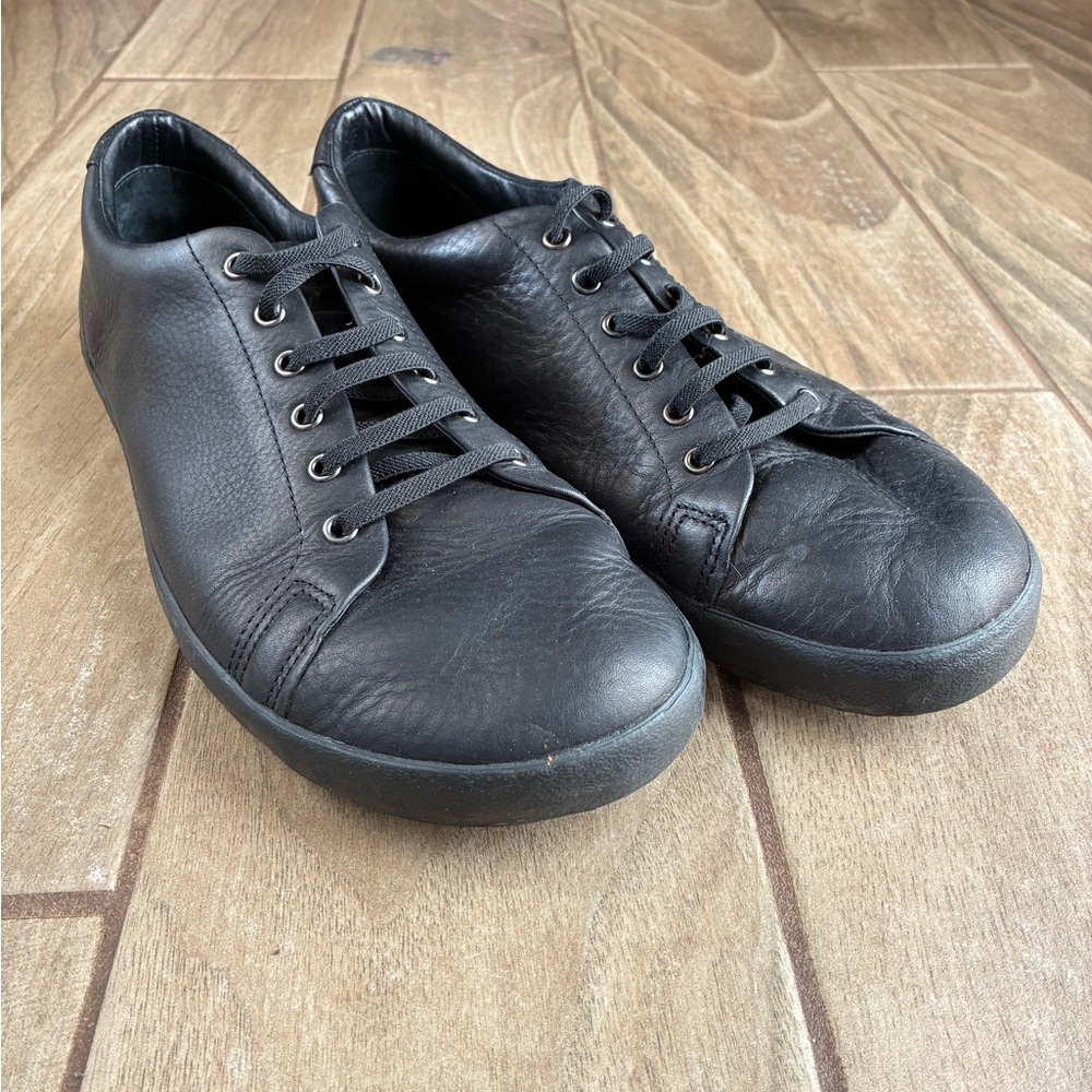 Birchbury Mens Size 12 Black Leather Sneakers